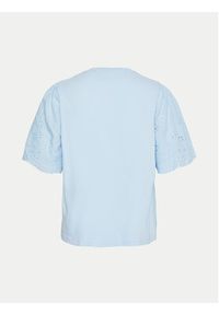 YAS T-Shirt Lex 26033890 Błękitny Regular Fit. Kolor: niebieski. Materiał: bawełna