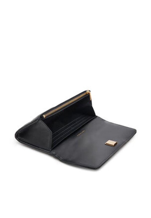 Tory Burch Duży Portfel Damski 163955 Czarny. Kolor: czarny. Materiał: skóra