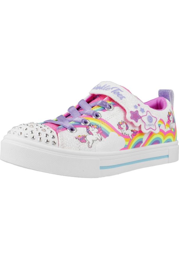 skechers - Tenisówki Skechers Model Twinkle Toes: Twinkle Spark Kolor Biały. Kolor: biały. Materiał: syntetyk, tkanina. Model: Skechers Sport. Sport: turystyka piesza