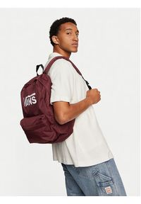 Vans Plecak Old Skool Print Backpack VN000H504QU1 Bordowy. Kolor: czerwony. Materiał: materiał. Wzór: nadruk #4