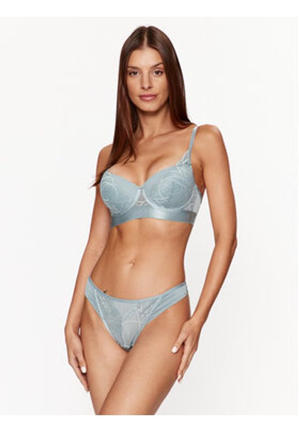 Hunkemöller Biustonosz z fiszbiną Luna 202672 Niebieski. Kolor: niebieski. Materiał: syntetyk
