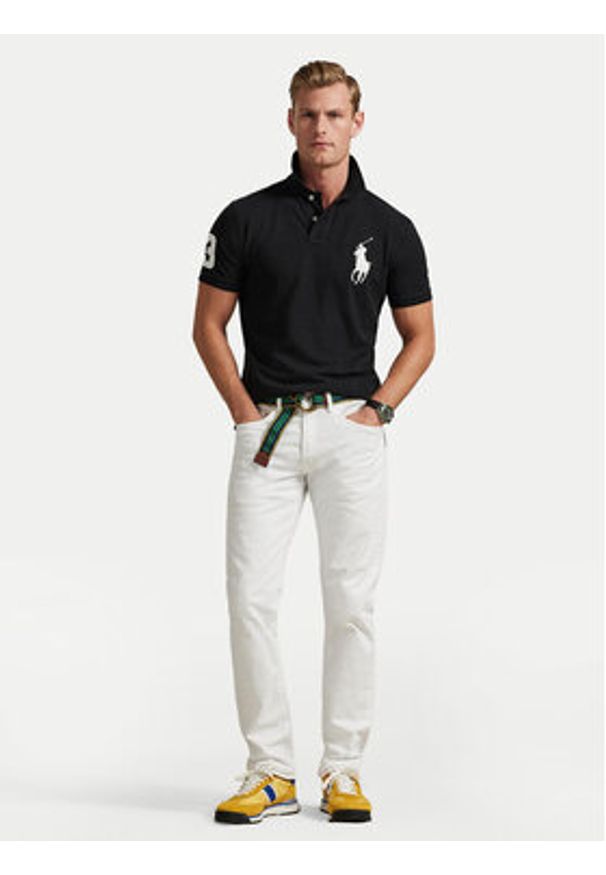 Polo Ralph Lauren Polo 710688969001 Czarny Custom Slim Fit. Typ kołnierza: polo. Kolor: czarny. Materiał: bawełna