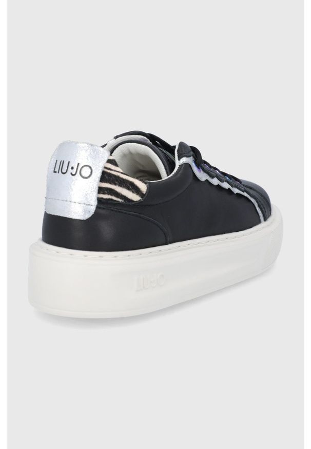 Liu Jo Buty kolor czarny na platformie. Nosek buta: okrągły. Zapięcie: sznurówki. Kolor: czarny. Materiał: guma. Obcas: na platformie