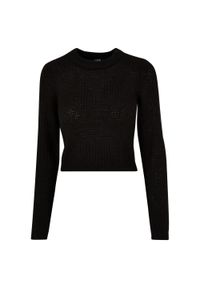 Urban Classics - Sweter Damski Gofrowany Krótki. Kolor: czarny. Długość: krótkie #1