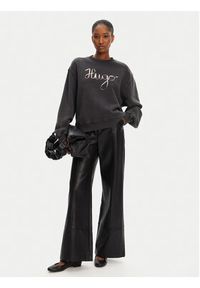 Hugo - HUGO Bluza Deroxina_4 50545198 Szary Oversize. Kolor: szary. Materiał: bawełna #2