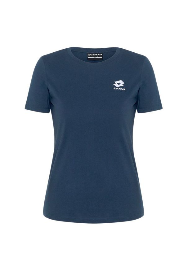 LOTTO - Koszulka damska Lotto 1124012-19-4024 - granatowa. Kolor: niebieski. Materiał: bawełna. Długość rękawa: krótki rękaw. Długość: krótkie