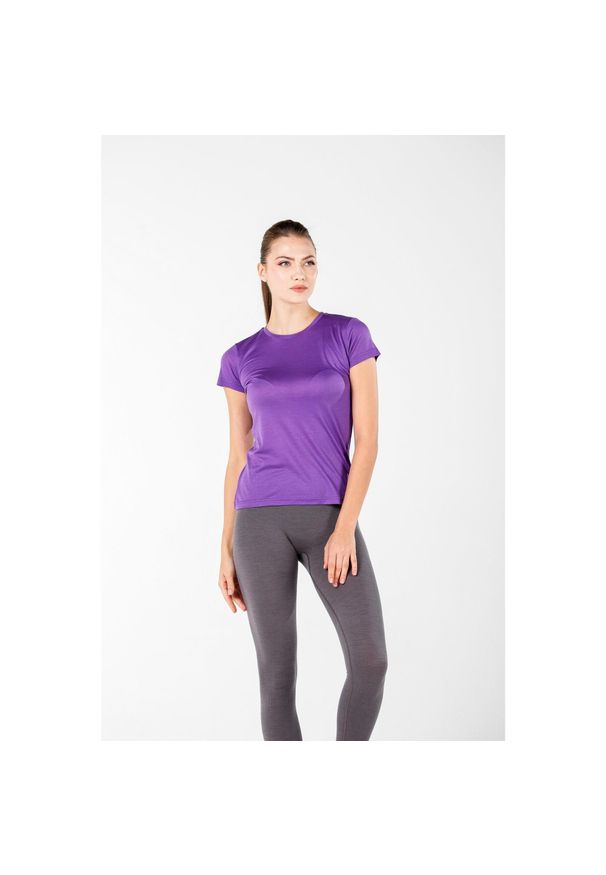 WOOLONA - Koszulka turystyczna damska Woolona Pera 100% Merino. Kolor: fioletowy