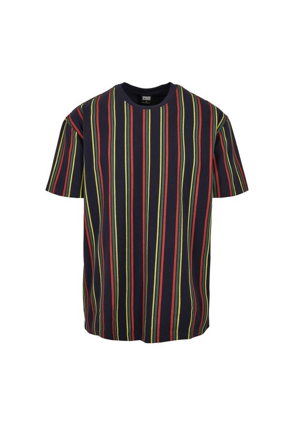 Koszulka Urban Classics printed oversized retro stripe. Kolor: niebieski, wielokolorowy, brązowy. Wzór: paski