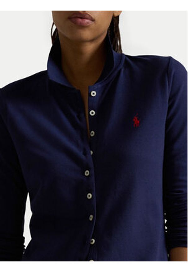 Polo Ralph Lauren Koszula 211941176003 Granatowy Slim Fit. Typ kołnierza: polo. Kolor: niebieski. Materiał: bawełna