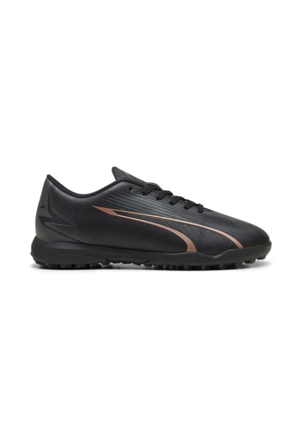 Buty piłkarskie dla dzieci Puma Ultra Play Tt Jr. Zapięcie: sznurówki. Kolor: czarny, brązowy, wielokolorowy. Materiał: guma, syntetyk, tkanina, materiał. Szerokość cholewki: normalna. Sport: piłka nożna