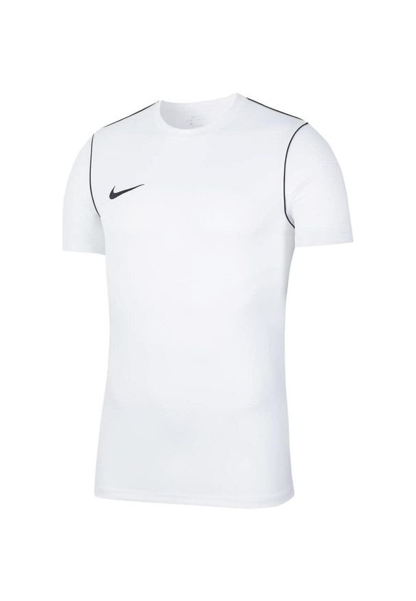 Nike - Męska Koszulka Z Krótkim Rękawem Dry Park 20. Kolor: biały. Długość rękawa: krótki rękaw. Długość: krótkie. Sport: turystyka piesza