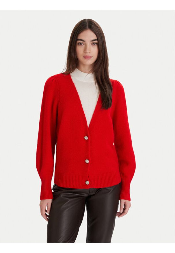 Morgan Kardigan 252-MGOJI Czerwony Regular Fit. Kolor: czerwony. Materiał: wełna