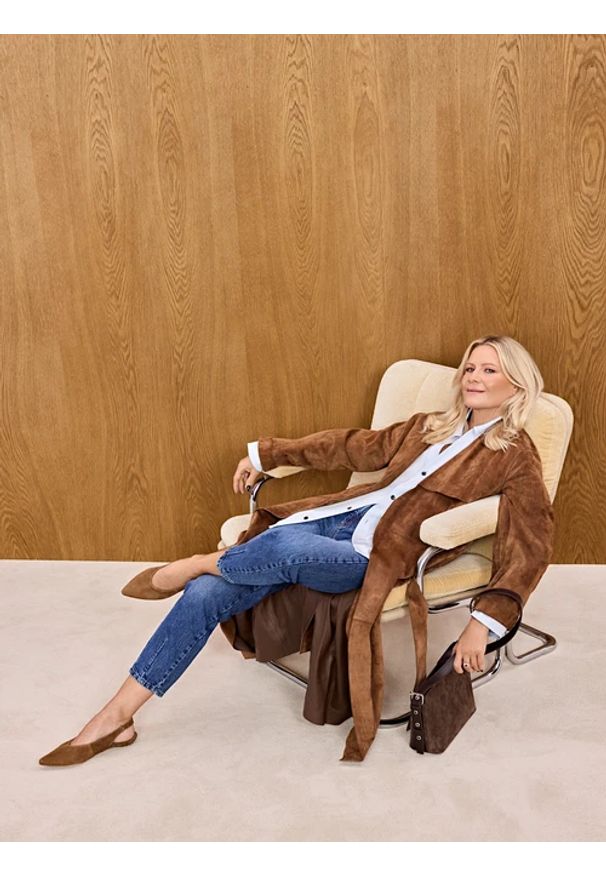 Ryłko - Brązowe czółenka slingback w szpic. Zapięcie: bez zapięcia. Kolor: brązowy. Materiał: skóra, welur. Szerokość cholewki: normalna. Obcas: na obcasie. Styl: street