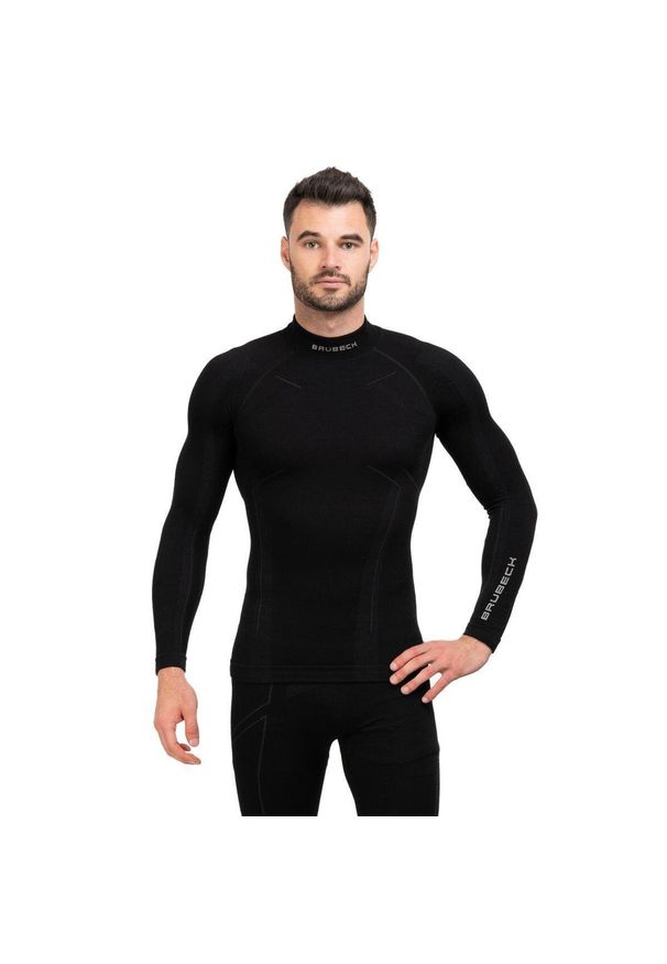 Brubeck - KOSZULKA EXTREME WOOL LS11920 MĘSKA-BLACK xxl. Kolor: czarny. Długość rękawa: długi rękaw