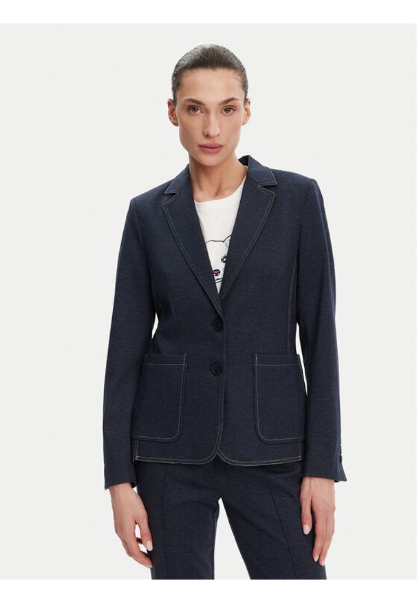 Olsen Marynarka 15001470 Granatowy Regular Fit. Kolor: niebieski. Materiał: syntetyk, wiskoza