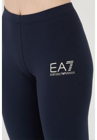 EA7 Emporio Armani - EA7 Granatowe legginsy z małym logo. Kolor: niebieski