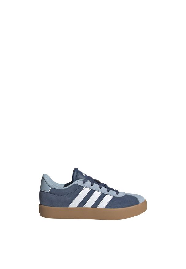 Adidas - Buty VL Court 3.0 Kids. Kolor: biały, wielokolorowy, niebieski. Materiał: zamsz, materiał