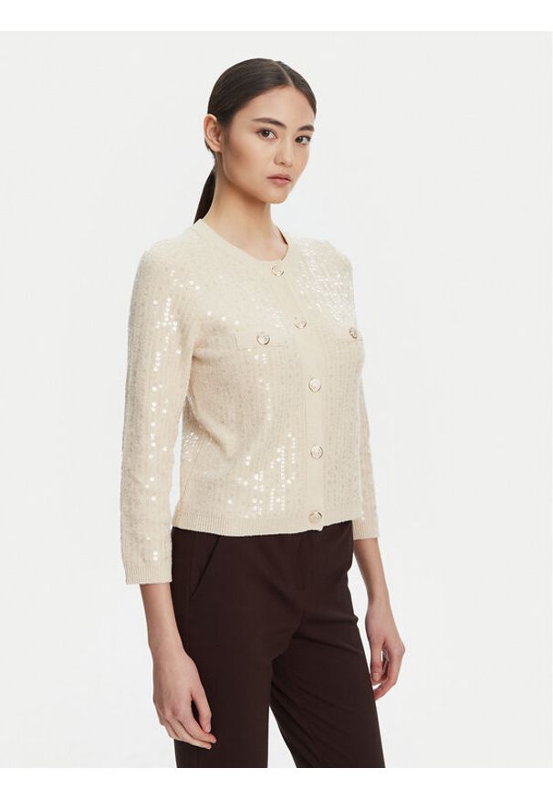 Marella Kardigan Siena1 2523346094 Écru Regular Fit. Materiał: bawełna
