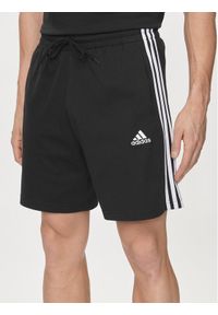 Adidas - adidas Szorty sportowe Essentials 3-Stripes Shorts IC9378 Czarny Regular Fit. Kolor: czarny. Materiał: bawełna. Styl: sportowy
