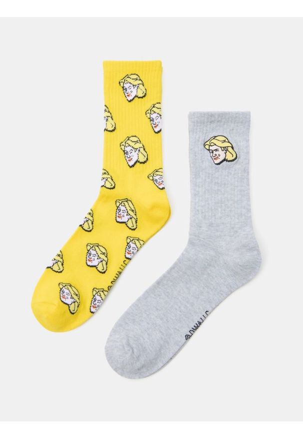 Sinsay - Prążkowane skarpetki 2 pack Shrek - wielobarwny. Materiał: prążkowany