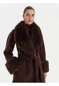 Marciano Guess Płaszcz wełniany 5BGL46 7125A Brązowy Regular Fit. Kolor: brązowy. Materiał: wełna #2