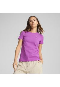 Puma - Damska koszulka ESS ELEVATED PUMA Wild Berry Purple. Kolor: fioletowy. Wzór: aplikacja, haft