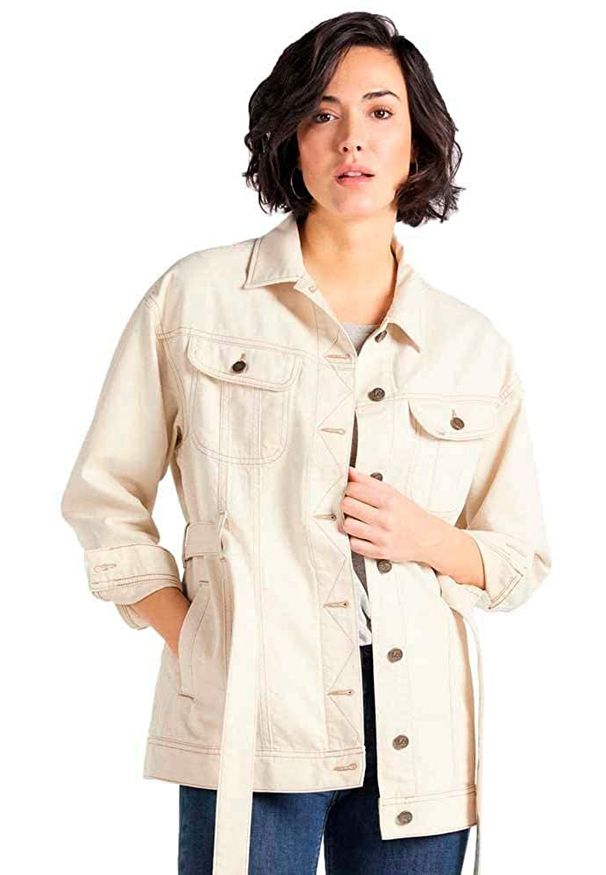 Lee - LEE BELTED RIDER JACKET DAMSKA KURTKA JEANSOWA ECO RINSE L54RMN35 112112913. Materiał: jeans