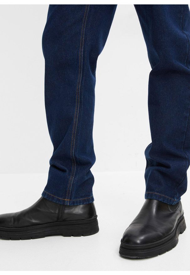 bonprix - Dżinsy z elastycznymi wstawkami w talii CLASSIC FIT STRAIGHT. Stan: podwyższony. Kolor: niebieski