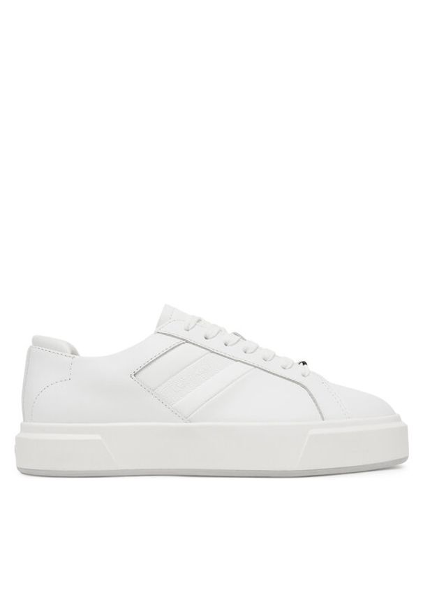 Calvin Klein Sneakersy Basket Cups Lace Up Logo Tape YW0YW02007 Biały. Kolor: biały. Materiał: skóra