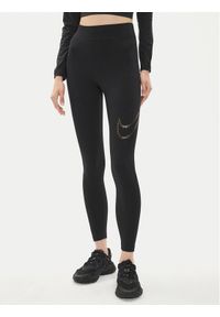 Nike Legginsy FB8766 Czarny Tight Fit. Kolor: czarny. Materiał: bawełna