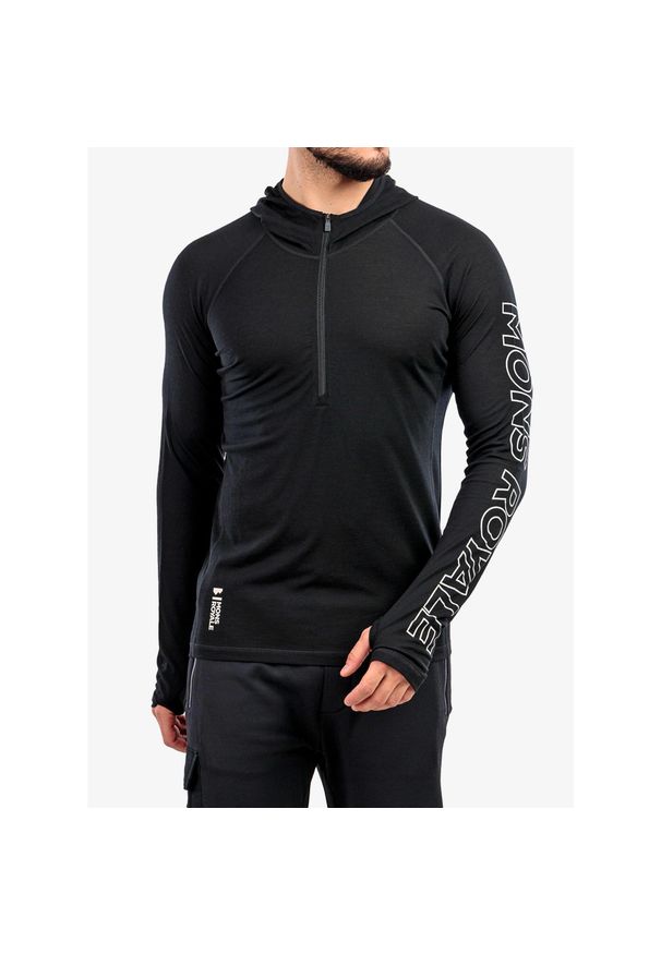 MONS ROYALE - Bluza termoaktywna męska Mons Royale Temple Tech Hood. Kolor: czarny