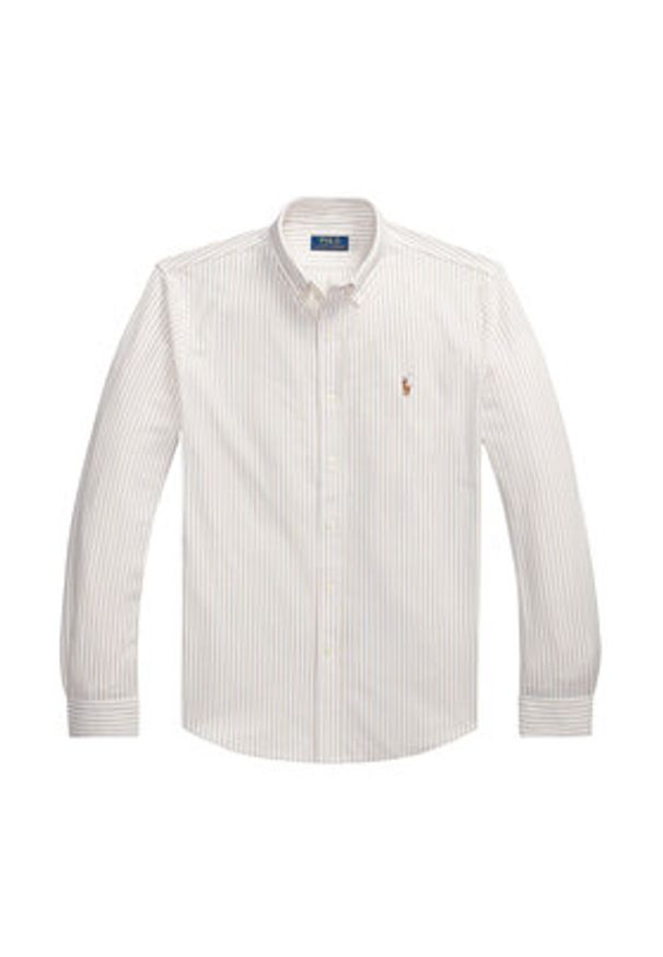 Polo Ralph Lauren Koszula 710934575003 Beżowy Slim Fit. Typ kołnierza: polo. Kolor: beżowy. Materiał: bawełna