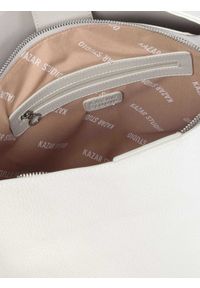 Kazar - Beżowa torebka damska. Kolor: beżowy. Materiał: skórzane. Styl: elegancki #4