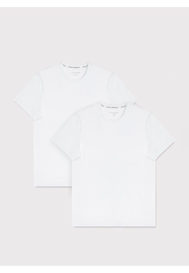 Pako Lorente - PAKO LORENTE – Męski t-shirt w białym kolorze, dwupak. Kolor: biały, czarny. Materiał: bawełna, elastan. Długość rękawa: krótki rękaw. Długość: krótkie. Wzór: gładki