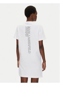 Karl Lagerfeld Jeans Sukienka codzienna A2W13036 Biały Regular Fit. Okazja: na co dzień. Kolor: biały. Materiał: bawełna. Typ sukienki: proste. Styl: casual #5