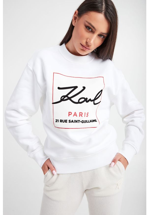 Karl Lagerfeld - BLUZA KARL LAGERFELD. Długość rękawa: długi rękaw. Długość: długie. Wzór: nadruk