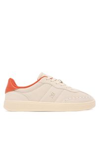 TOMMY HILFIGER - Tommy Hilfiger Sneakersy Heritage FW0FW08822 Écru. Materiał: zamsz, skóra