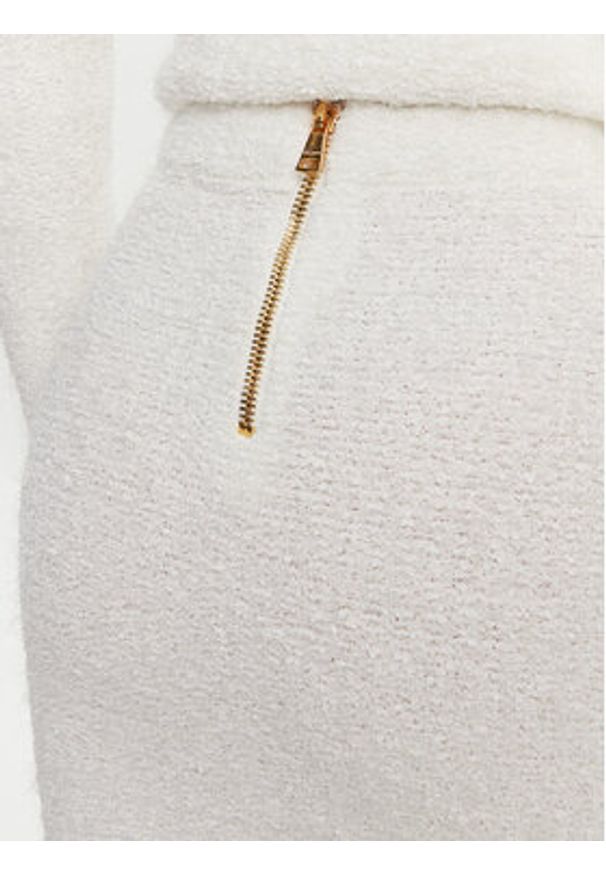 Balmain Spódnica mini DF1LB292KH10 Biały Slim Fit. Kolor: biały. Materiał: bawełna