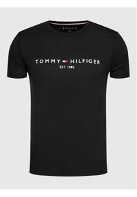 TOMMY HILFIGER - Tommy Hilfiger T-Shirt Core Logo Tee MW0MW11465 Czarny Slim Fit. Kolor: czarny. Materiał: bawełna