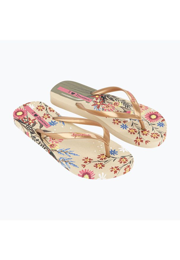 Klapki damskie Ipanema Verao Tropical. Okazja: na plażę. Kolor: beżowy. Styl: sportowy