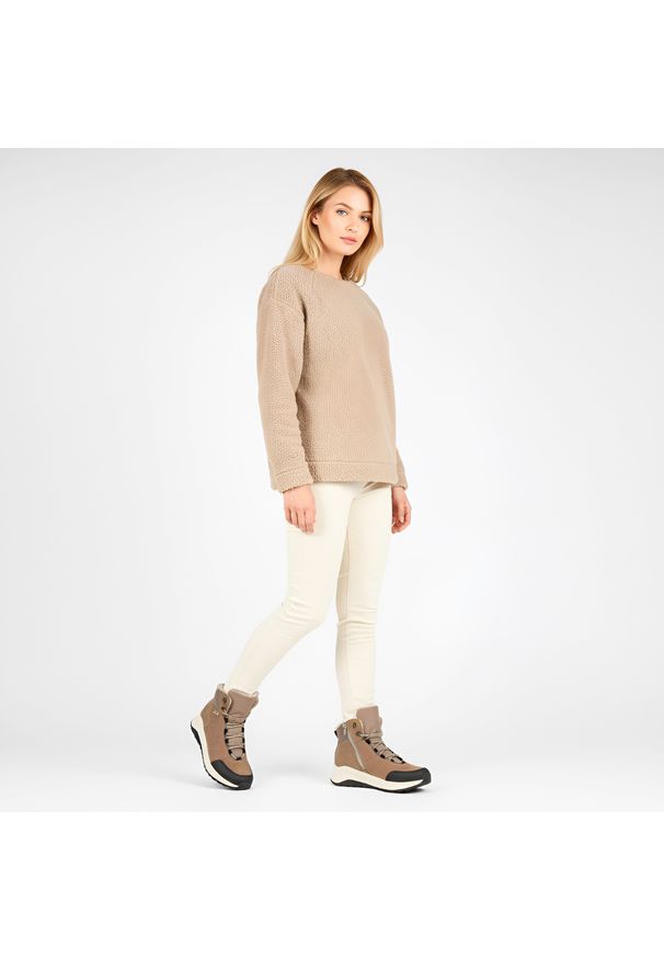 Brązowe Botki Rieker Ocieplane Buty Damskie. Okazja: na spacer. Zapięcie: sznurówki. Kolor: brązowy. Materiał: materiał. Sezon: zima. Styl: sportowy