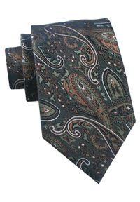 Krawat Męski - Chattier - Zieleń w Duży Wzór Orientalny. Materiał: tkanina. Styl: klasyczny, wizytowy, elegancki