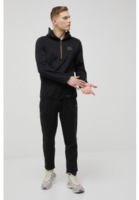Calvin Klein Performance bluza treningowa męska kolor czarny z kapturem z nadrukiem. Typ kołnierza: kaptur. Kolor: czarny. Materiał: dzianina. Długość: krótkie. Wzór: nadruk