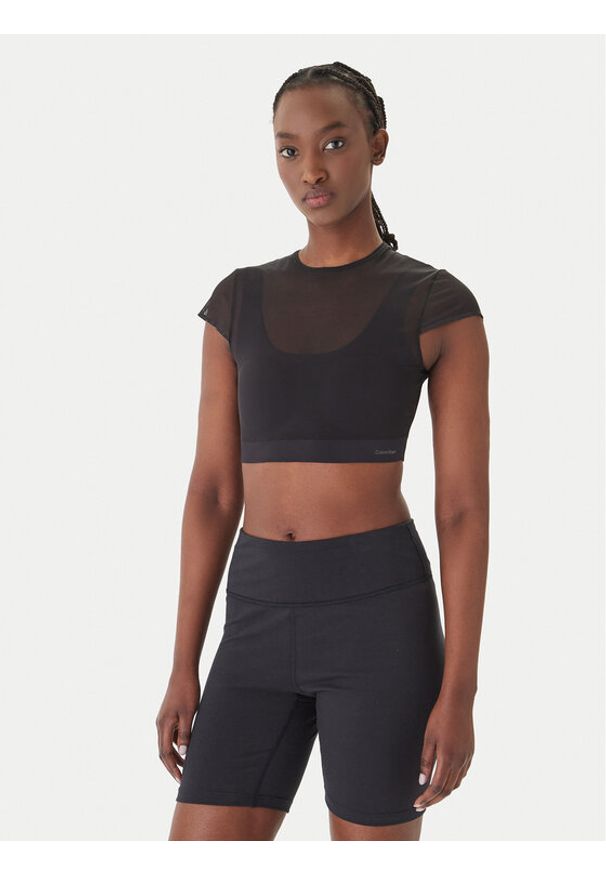 Calvin Klein Performance T-Shirt LVGWS6K219 Czarny Slim Fit. Kolor: czarny. Materiał: syntetyk