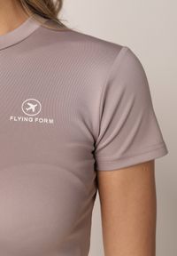 Born2be - Jasnoszary Krótki T-shirt w Stylu Basic z Minimalistycznym Nadrukiem Orithana. Okazja: na co dzień. Kolor: szary. Materiał: jeans. Długość: krótkie. Wzór: nadruk. Styl: sportowy, casual #6