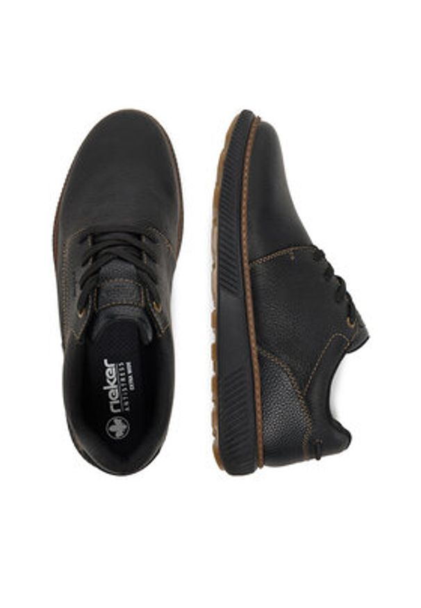 Rieker Półbuty B3313-00 Czarny. Kolor: czarny. Materiał: skóra