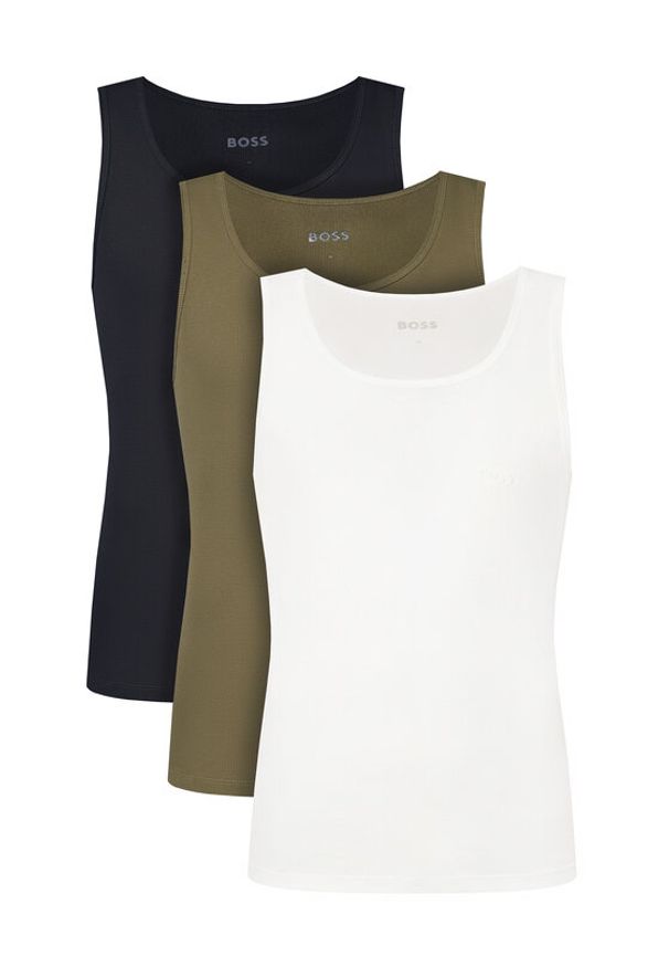 BOSS Komplet 3 tank topów 50542132 Kolorowy Regular Fit. Materiał: bawełna. Wzór: kolorowy