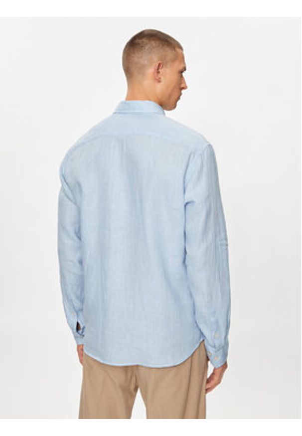 Marc O'Polo Koszula M23 7428 42318 Niebieski Regular Fit. Typ kołnierza: polo. Kolor: niebieski. Materiał: len