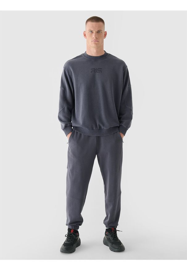 4f - 4F Spodnie dresowe joggery męskie 4F x Robert Lewandowski - szare XL. Kolor: szary. Materiał: dresówka. Wzór: gładki, ze splotem