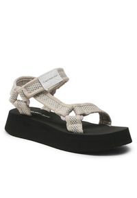 Calvin Klein Jeans Sandały Prefresato Sandal Webbing Mesh YW0YW00969 Beżowy. Kolor: beżowy. Materiał: materiał